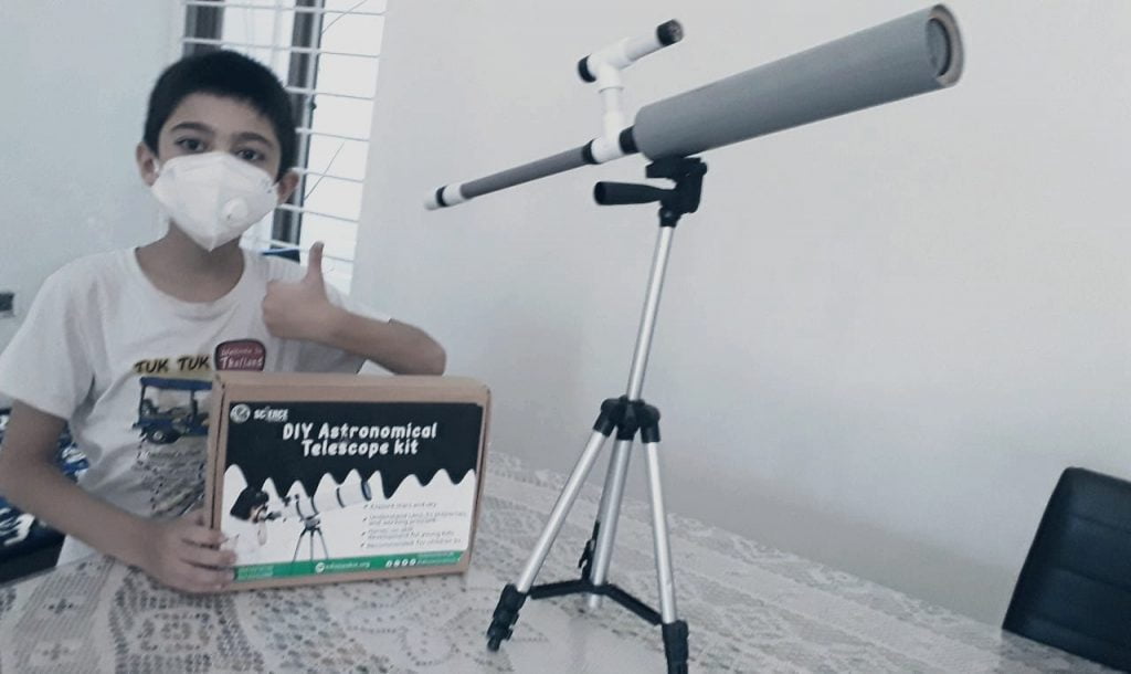 Kid love the DIY Telescope Kit 2.0