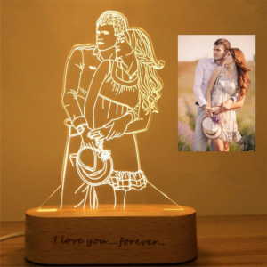 Personalized Anniversary Gift for Couples, 3D Illusion LED Lamp