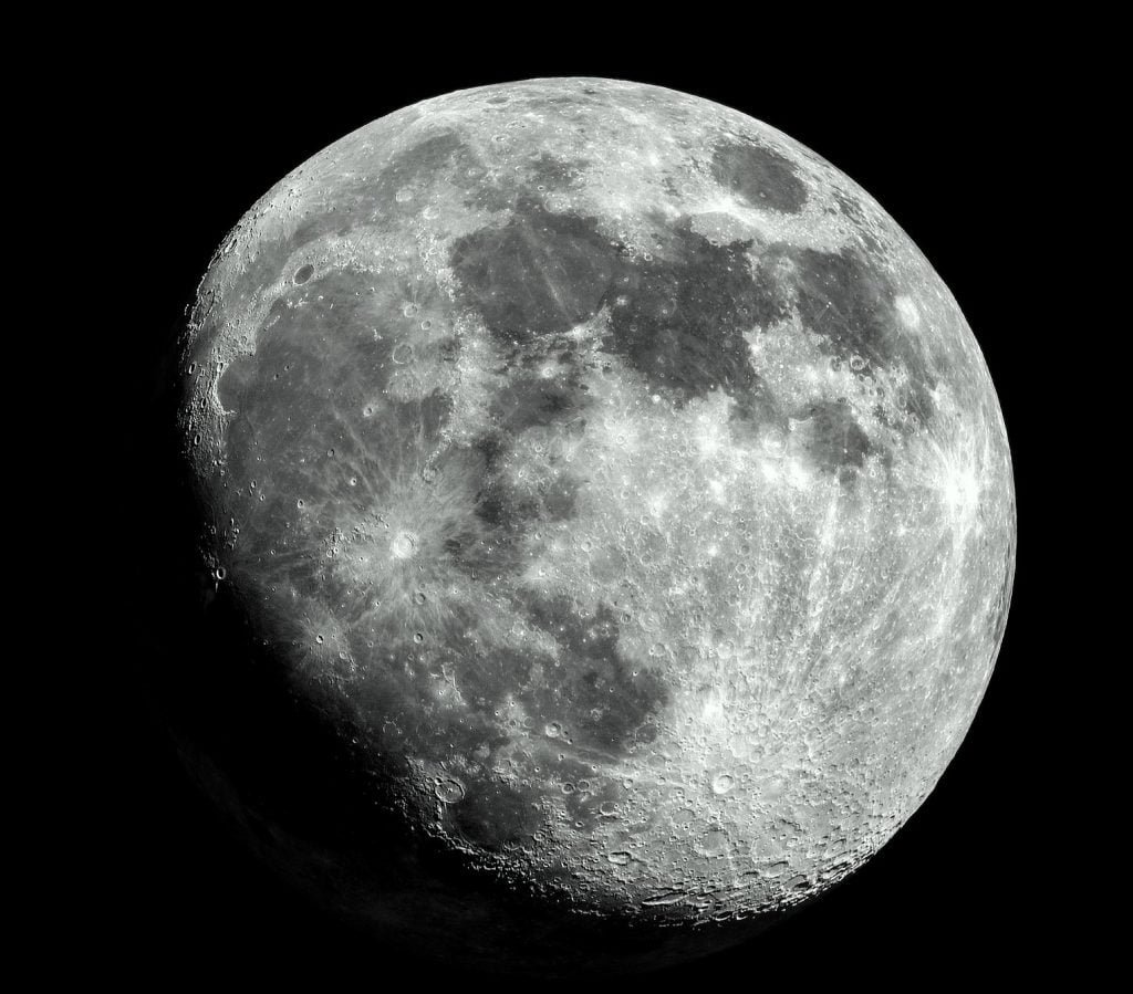 moon view by astronomical telescope