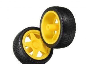 pair of yellow wheels