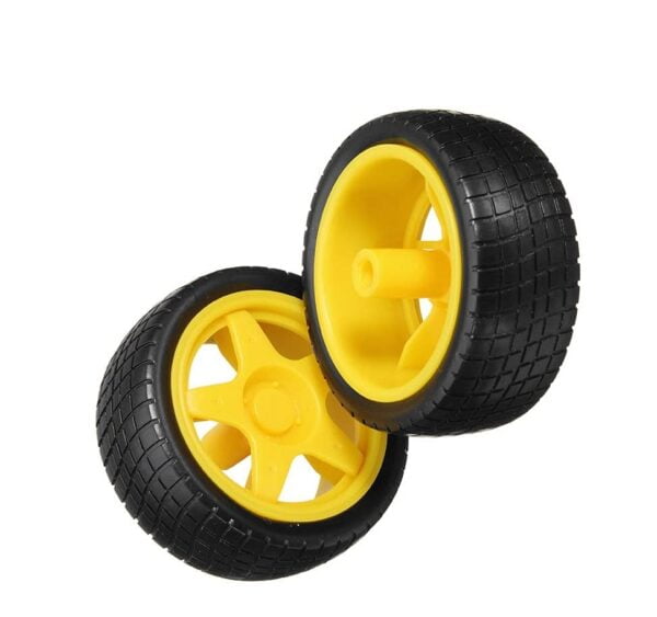 pair of yellow wheels