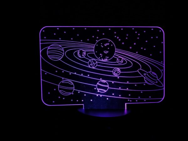Solar System 3D Optical Illusion Lamp Universe Space Galaxy
