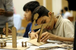 Seesaw-Powered Water Pump made by camppers in Islamabad STEM camp 4.0