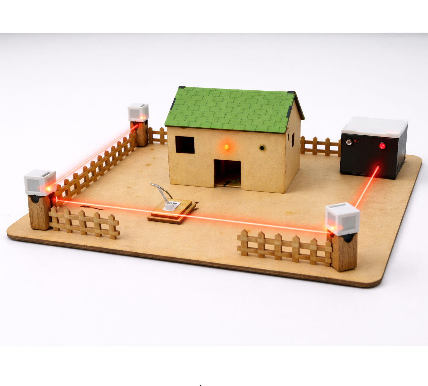 Laser security alarm science exhibition project MDF model