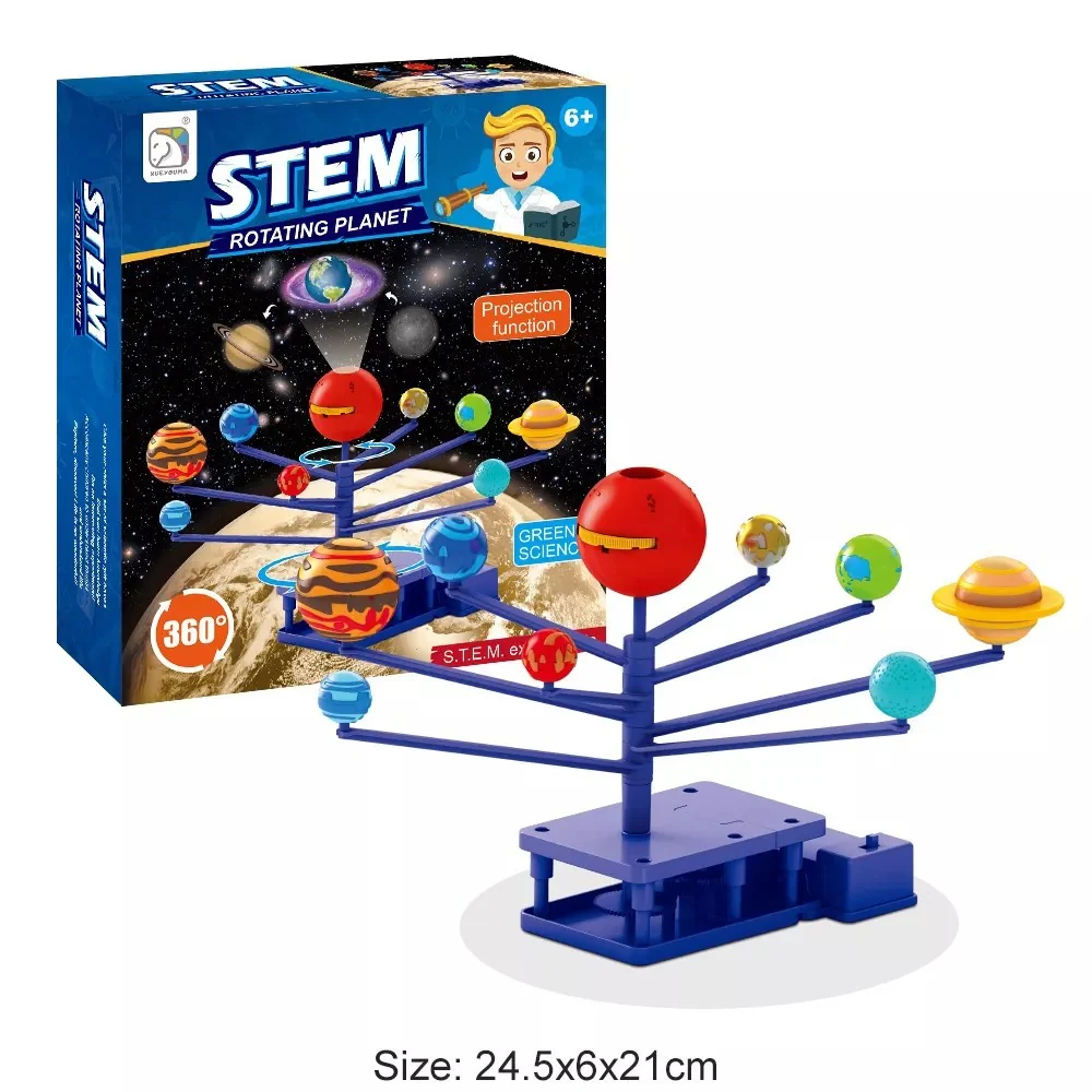 STEM rotating planet set with projection function for kids