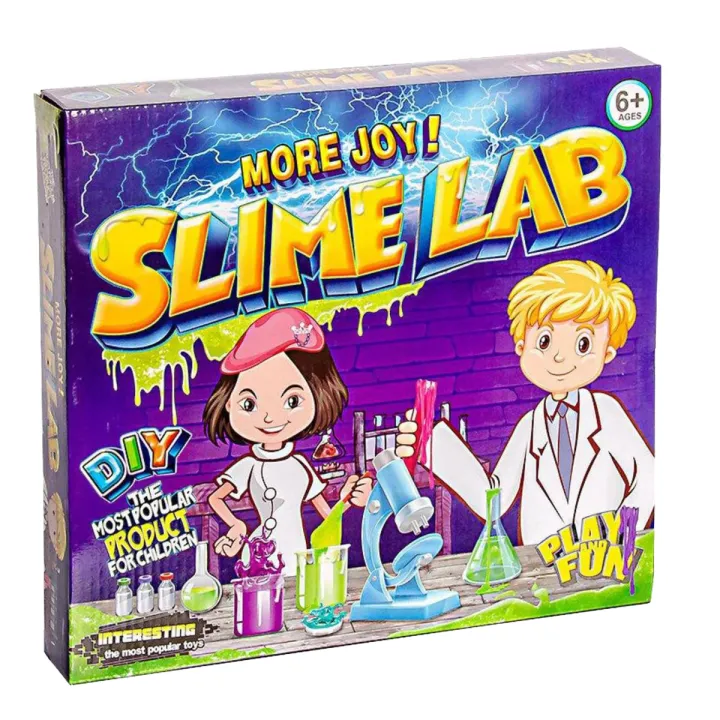 DIY slime science kit for kids with colours and mixing tools